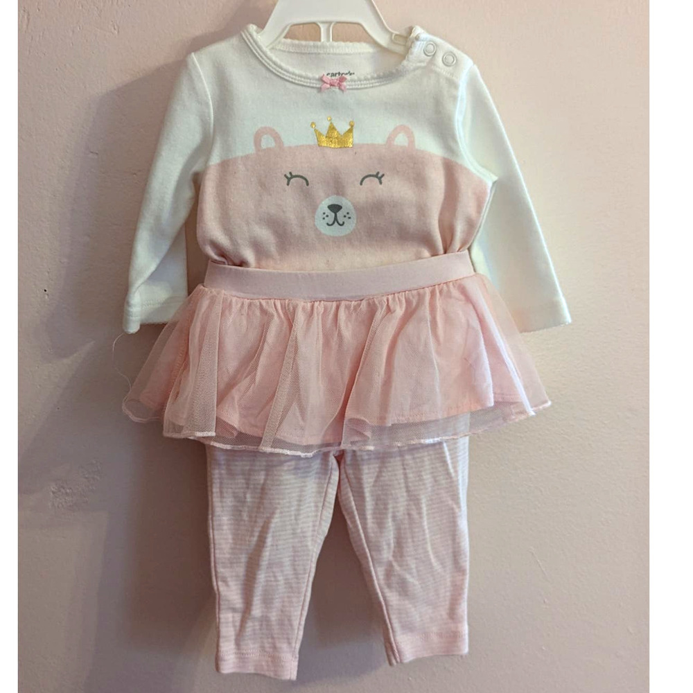 Carter's Princess Bear Tutu Pants 3 month outfit set